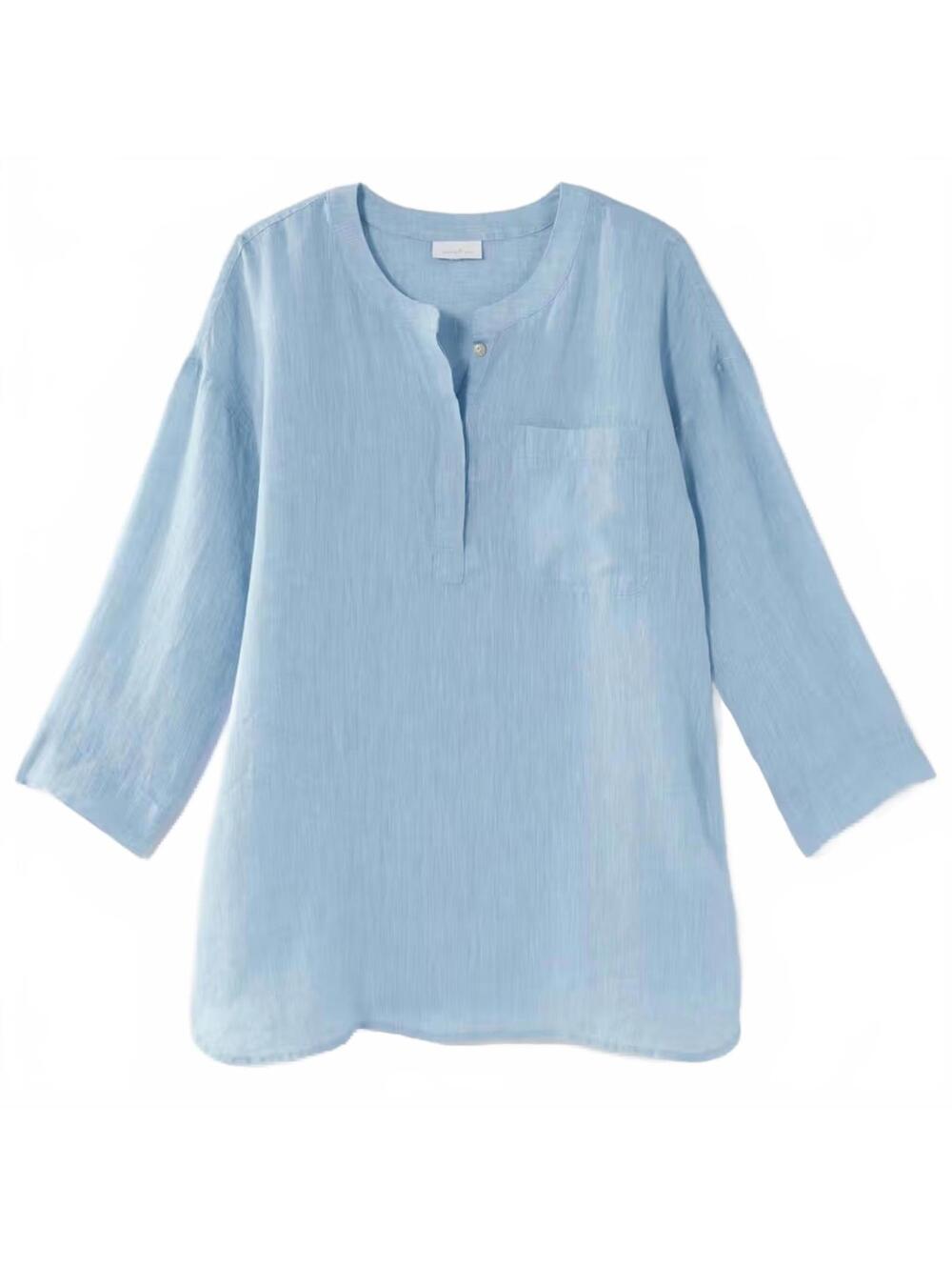 J. Jill Pure Jill Linen One-Pocket Tunic NWT Mirage/White NWT Large Petite